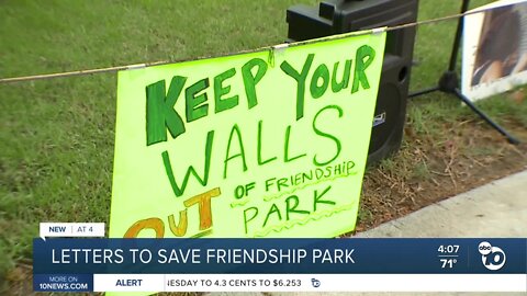 Letters to save Friendship Park