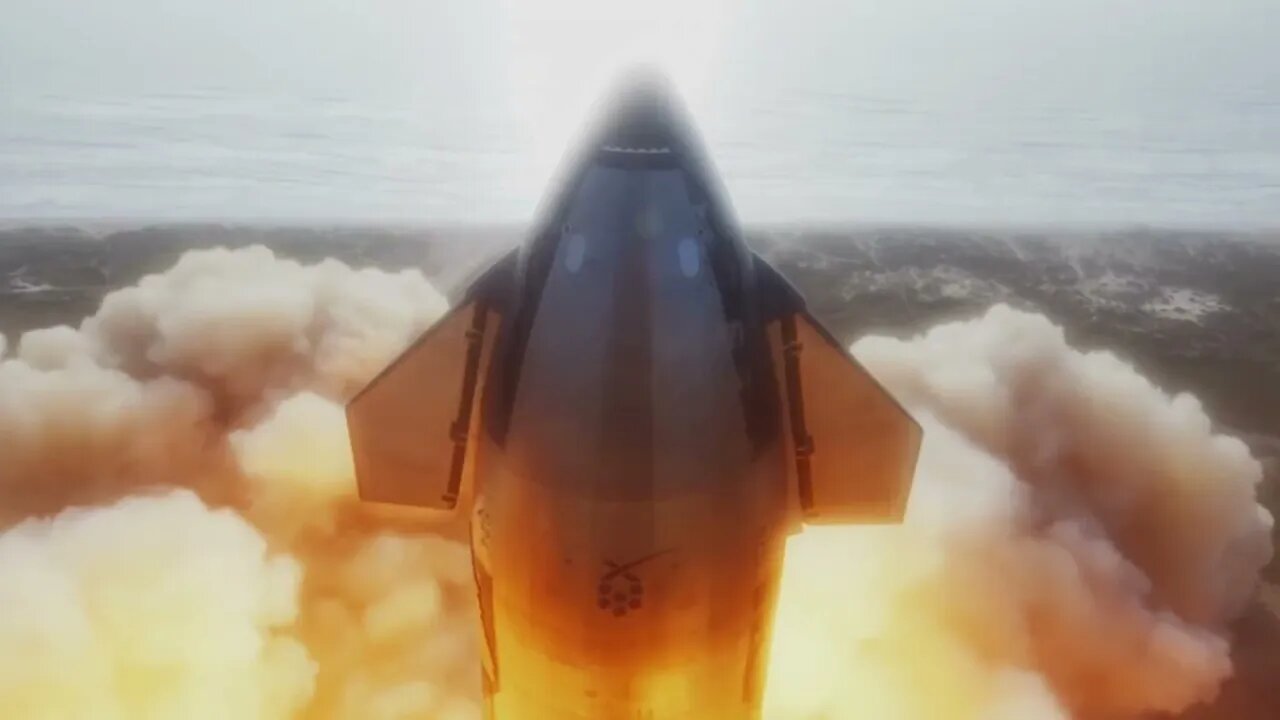 Starship Liftoff slow motion stabilized by AI Technology.