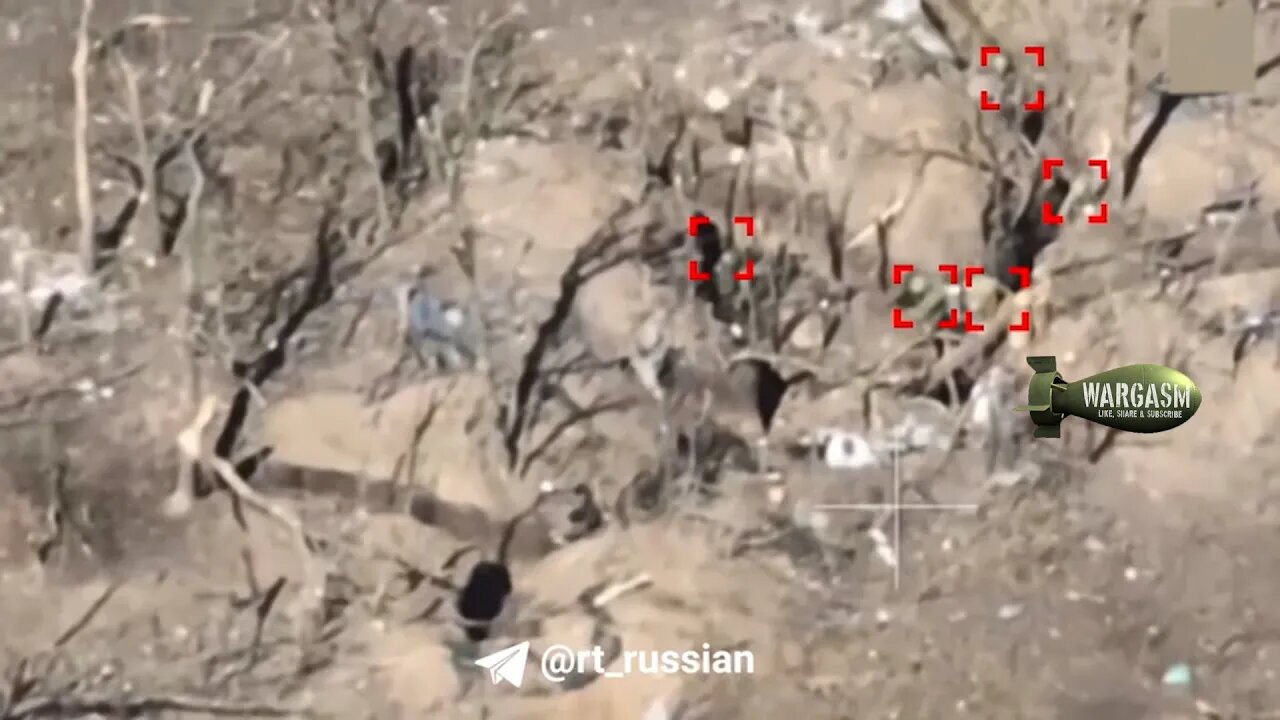 Russian soldier attacks trench causing Ukrainian troops to flee