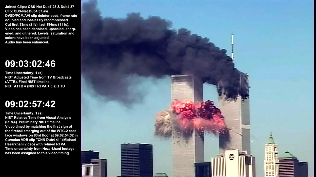 United Airlines Flight 175 crashes in South Tower of World Trade Center