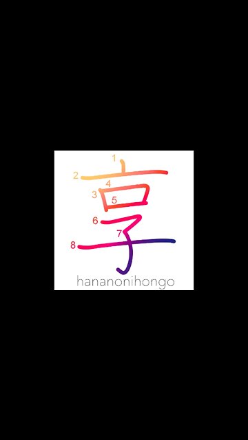 享 - enjoy/receive/undergo/take/get/catch - Learn how to write Japanese Kanji 享 - hananonihongo.com