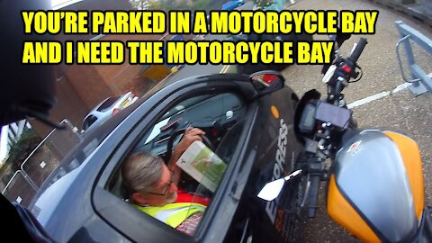 You're parked in a motorcycle bay - Bad Drivers