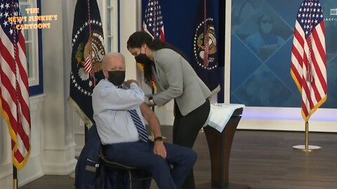 Biden gets vaccine booster shot in his studio set: "I know it doesn't look like it but I am over 65"