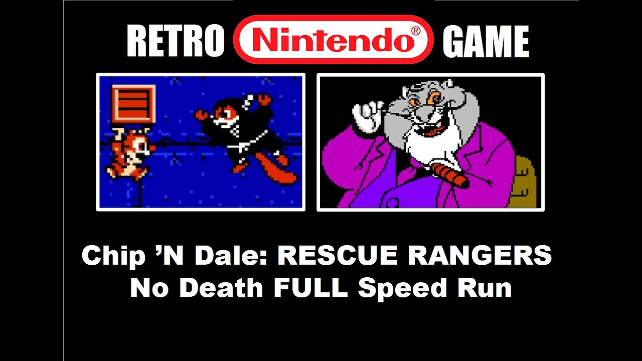 Chip 'N Dale: Rescue Rangers (NES) No Death Full Game Speed Run Walkthrough Guide under 20 minutes