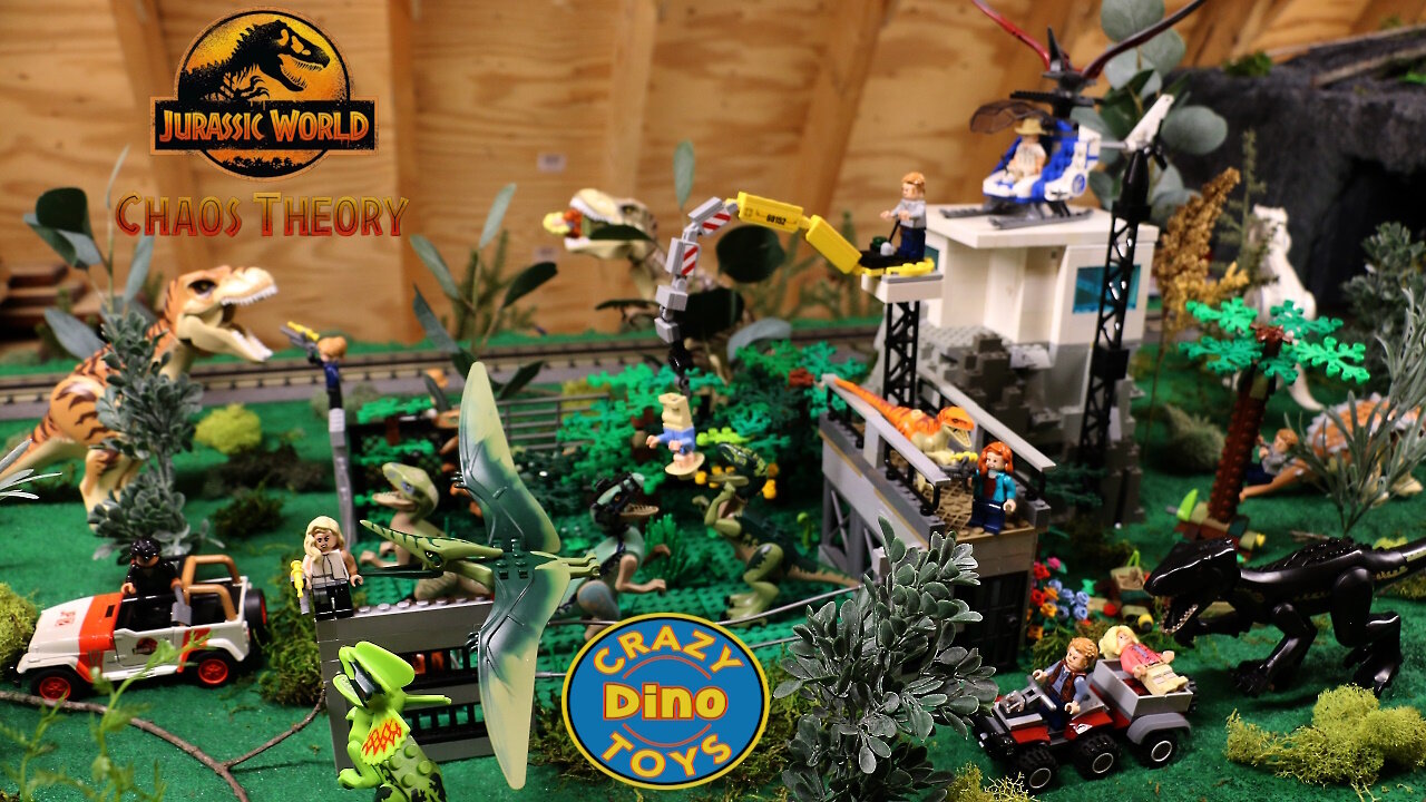 Custom Built Lego Jurassic World Train Set Part #4 Chaos Theory Dinosaur Toys Unboxed Spinosaurus