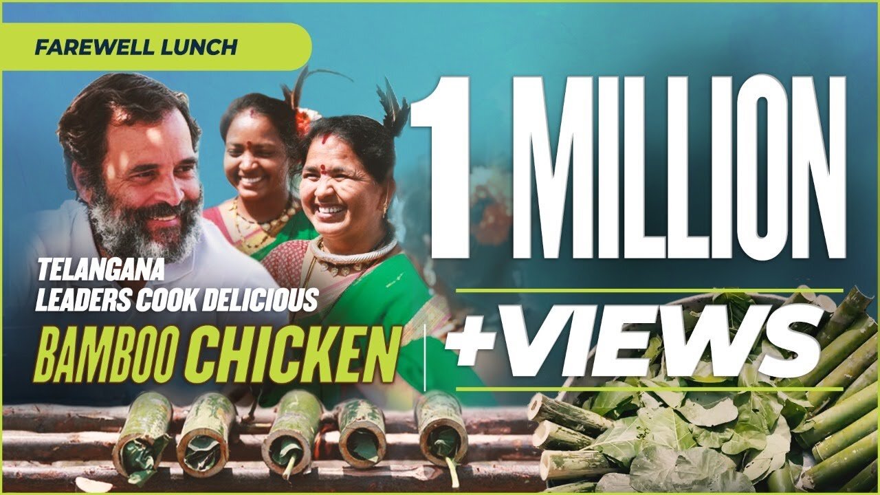ooking Bamboo Chicken with the leaders of Telangana