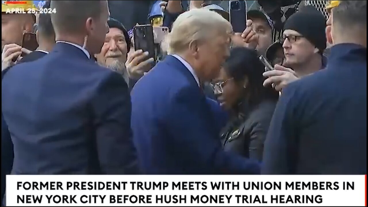 Trump Pays Surprise Visit To Union Construction Workers In NYC Before Trial Hearing