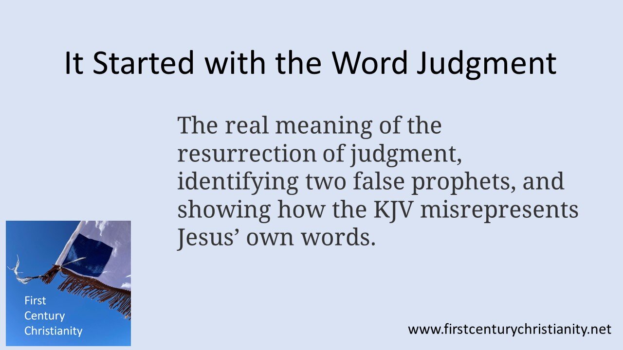 It Started with the Word Judgment