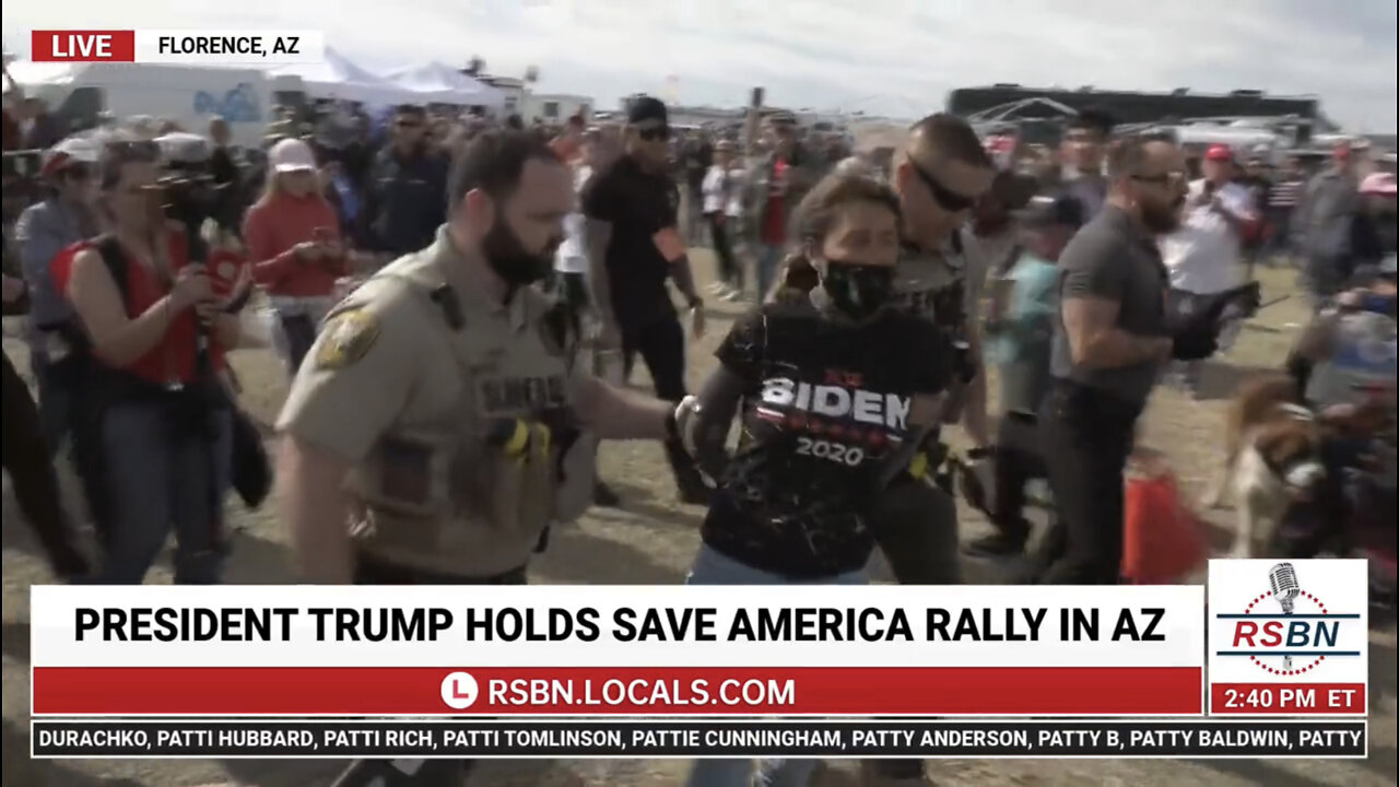 Biden Supporter arrested at Trump Rally in Florence AZ