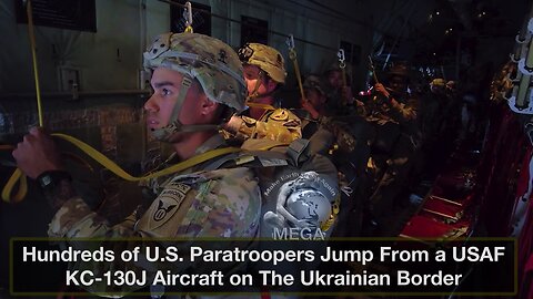 Hundreds of U.S. Paratroopers Jump From a USAF KC-130J Aircraft on The Ukrainian Border