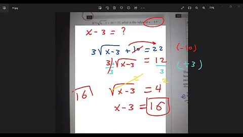 official SAT Test No 33 Section 4, solving Equation, Radicals, square root.