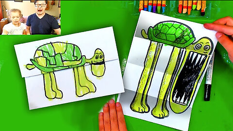 How to draw a Crazy Tturtle / Folding Surprise