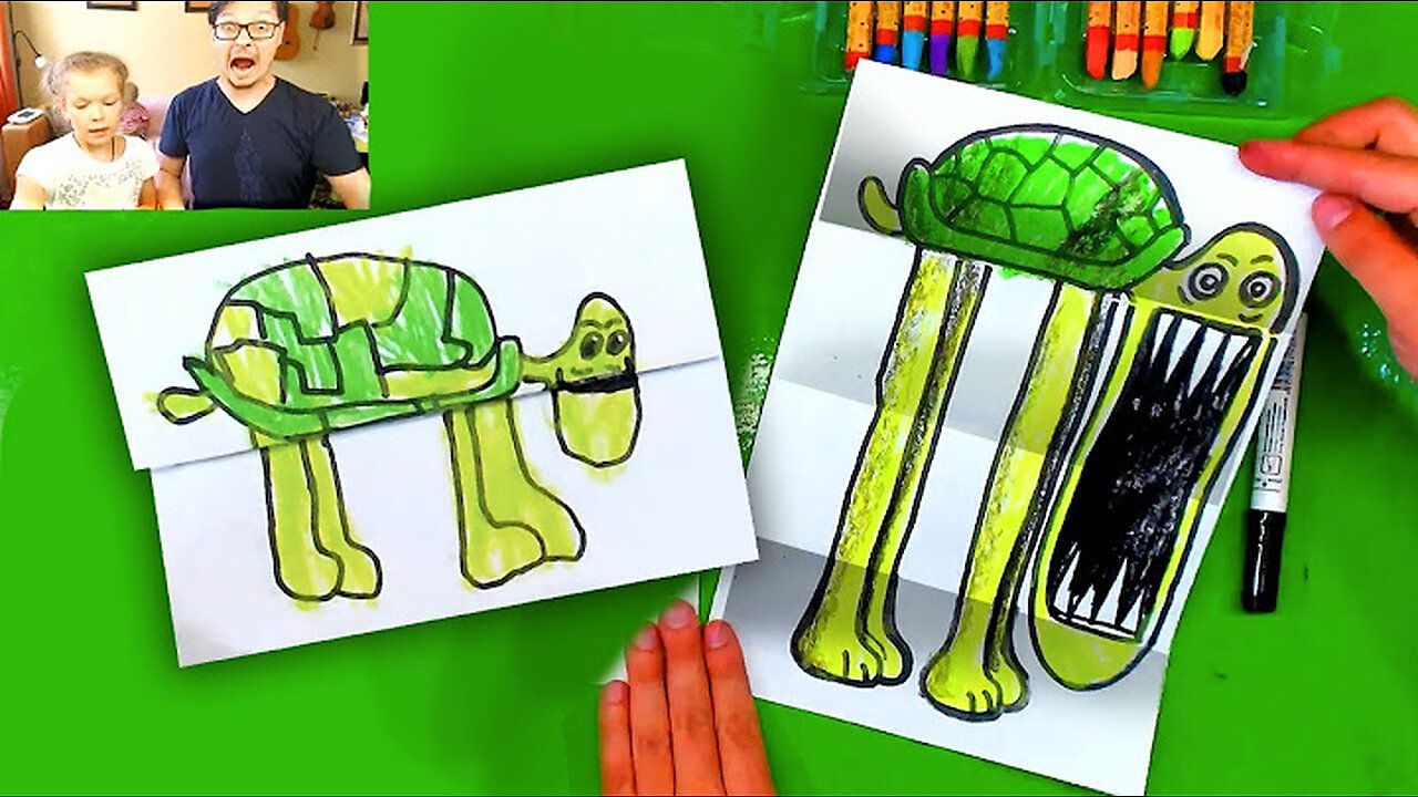 How to draw a Crazy Tturtle / Folding Surprise