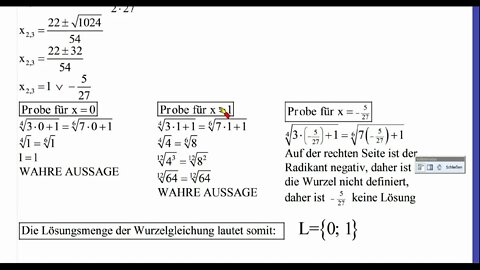 Wurzelgleichung 4 ►Zwei Wurzeln und Wurzelexponent ist nicht Vielfaches des anderen Wurzelexponenten