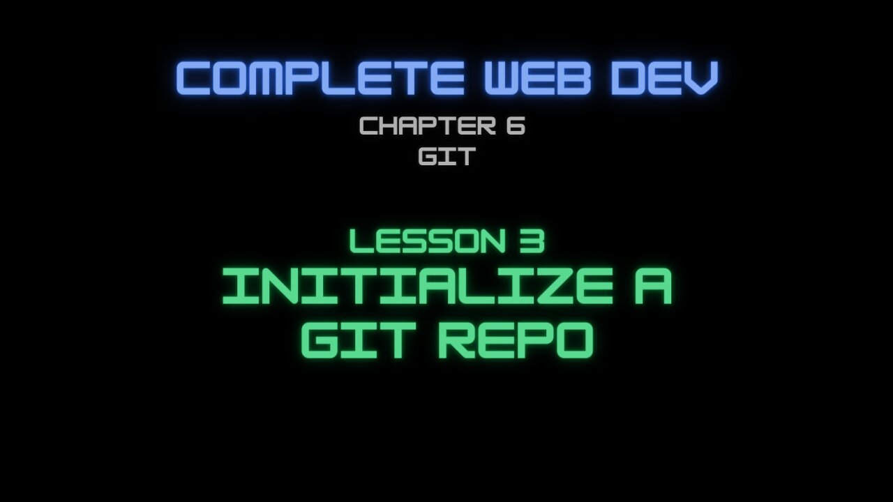 Complete Web Developer Chapter 6 - Lesson 3 Initialize a Git Repo