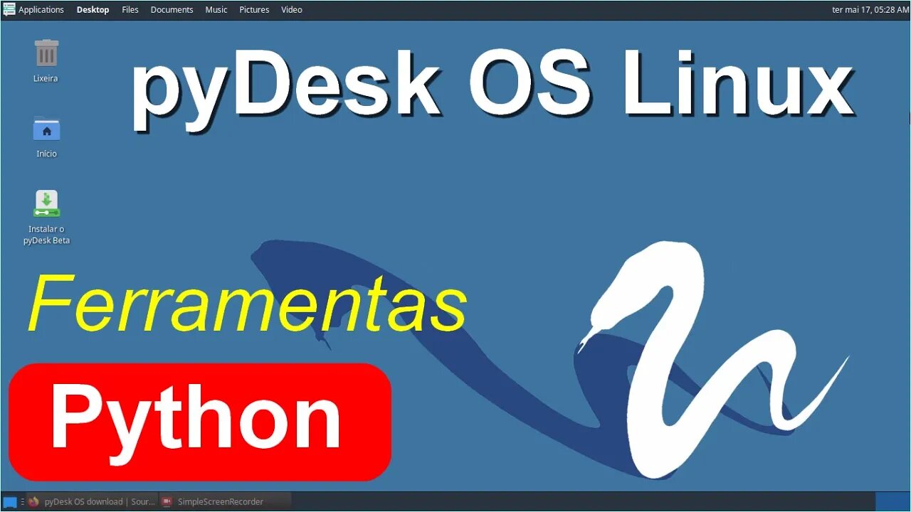 pyDesk OS uma distro Linux baseada em Xubuntu com ferramentas de desenvolvimento Python