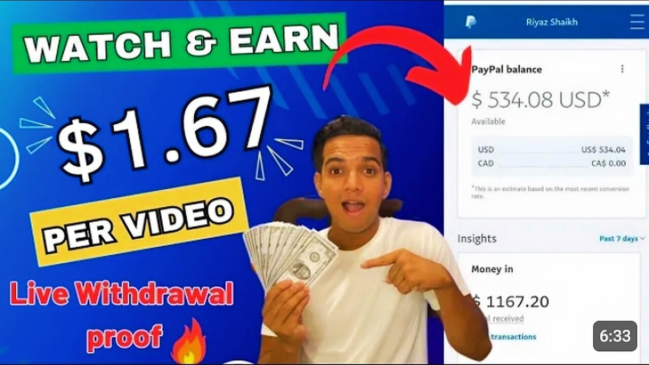 EARN 1.67 dollars for just watching a video