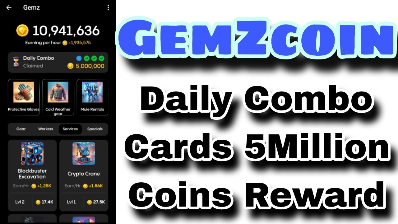 GemZcoin | Daily Combo Cards | Date 25 june 2024 | Claim 5M GemZ Coins