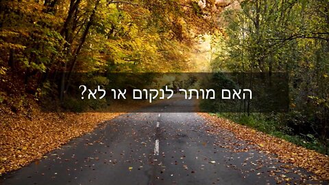 ?אפילו האחדות הנצחית אוהבת את השיעור הזה - האם מותר לנקום או לא