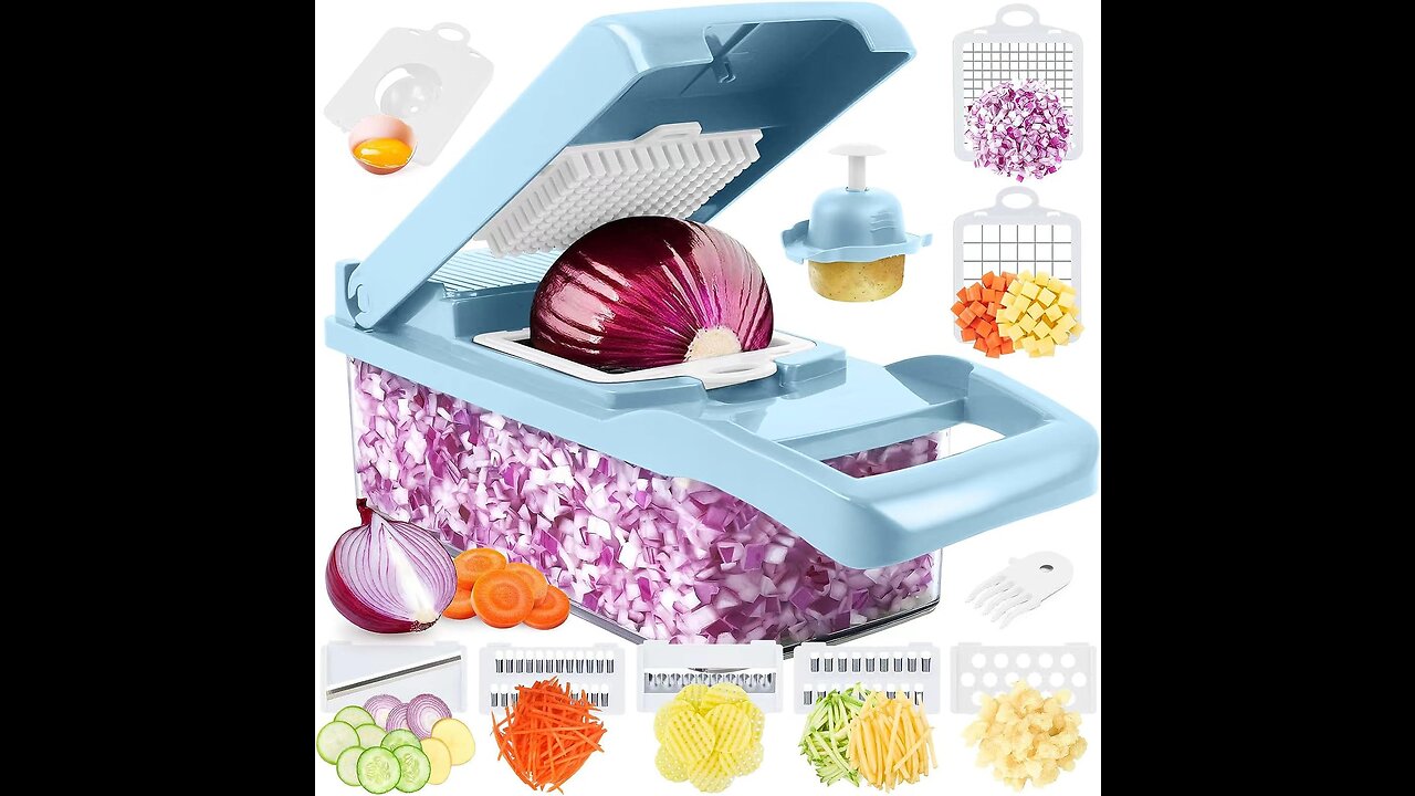 Vegetable Chopper, Pro Onion Chopper, Multifunctional 13 in 1 Food Chopper