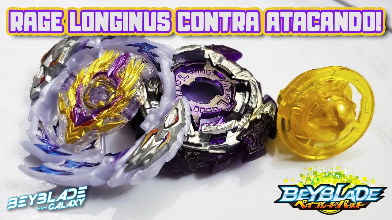 Testando 015 - RAGE LONGINUS .Un 3A contra três combos - Beyblade Burst ベイブレードバースト