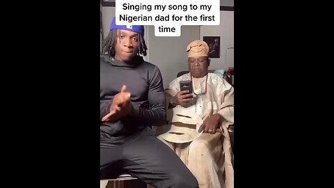 Son shows off his singing skills to his Nigerian Father