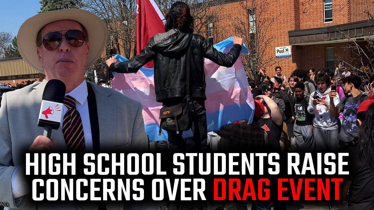 Heated: Protesters gather outside high school over drag queen assembly