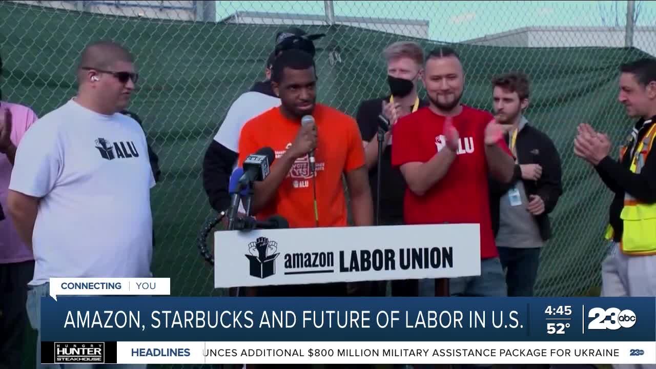 Organizing wins for Amazon, Starbucks workers may signal resurgence of labor unions