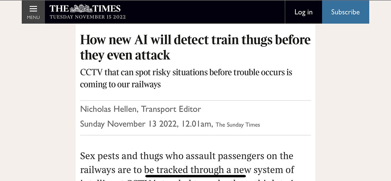 AI on trains to catch thugs?“Everyone will have to pay more tax”.US digital dollar 12 week trial