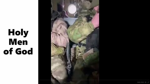 Chechen, Chechyna Soldiers prepare for war aboard transport plane in route to Ukraine.