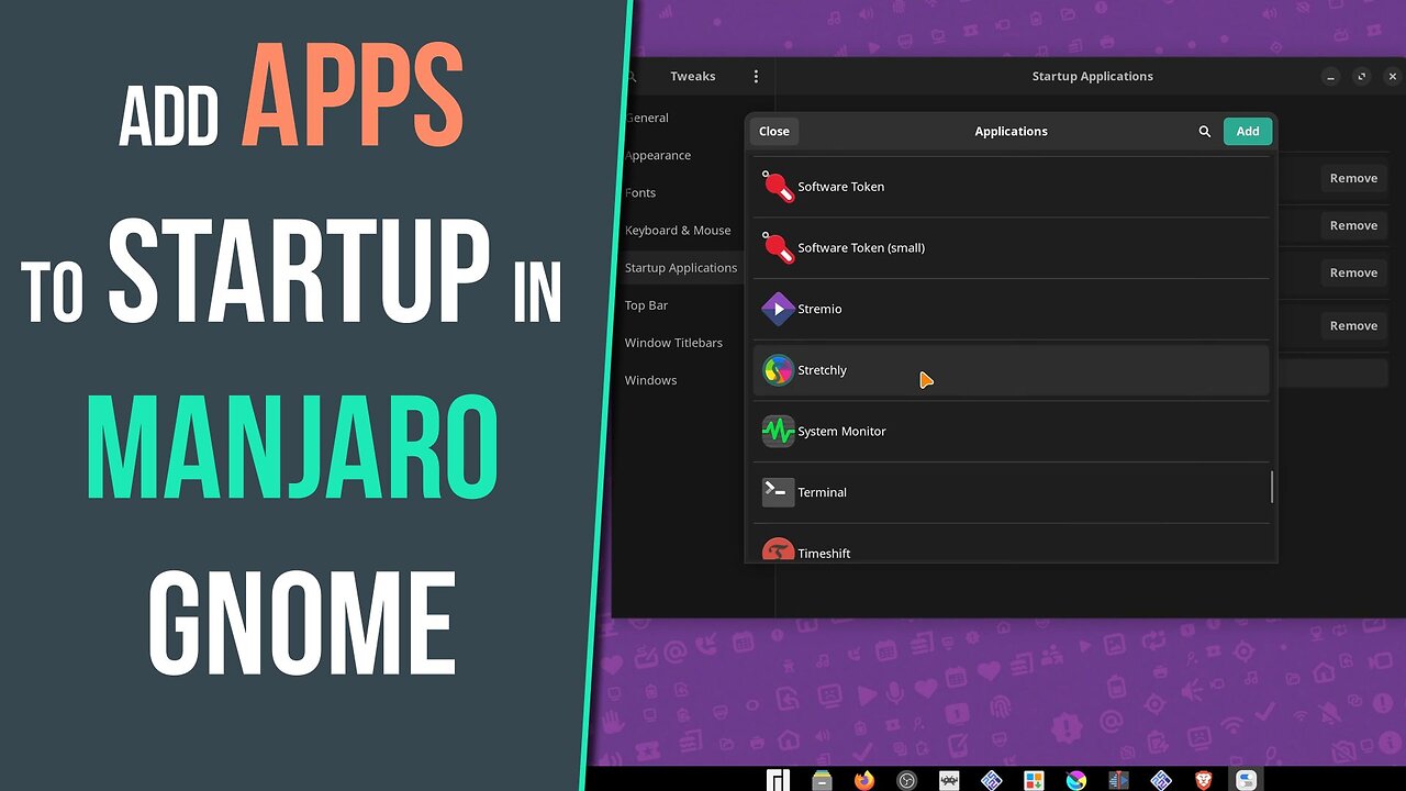 Add APPS/Programs to Startup in Manjaro Gnome (Iniciate Apps when PC Boots)