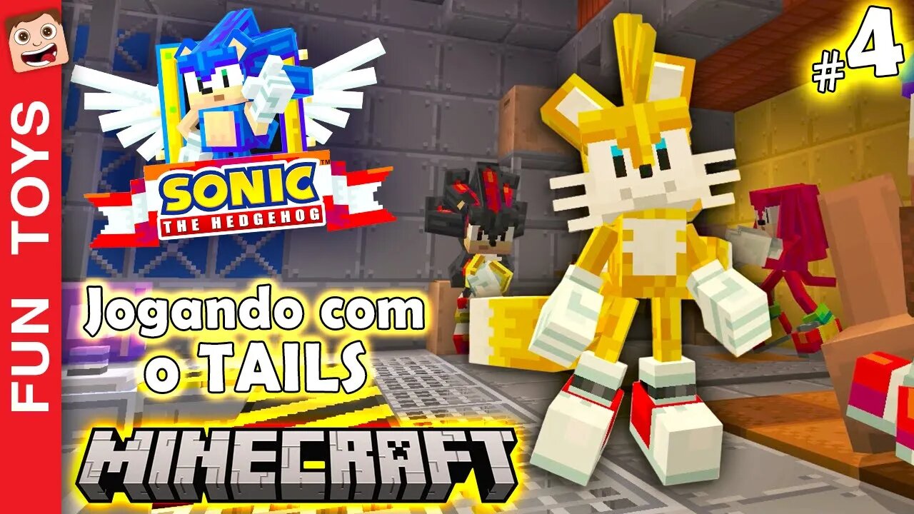 Sonic no Minecraft #04 - JOGUEI com o TAILS! E ele tem pode voar por toda a fase! IRADO! 🌕