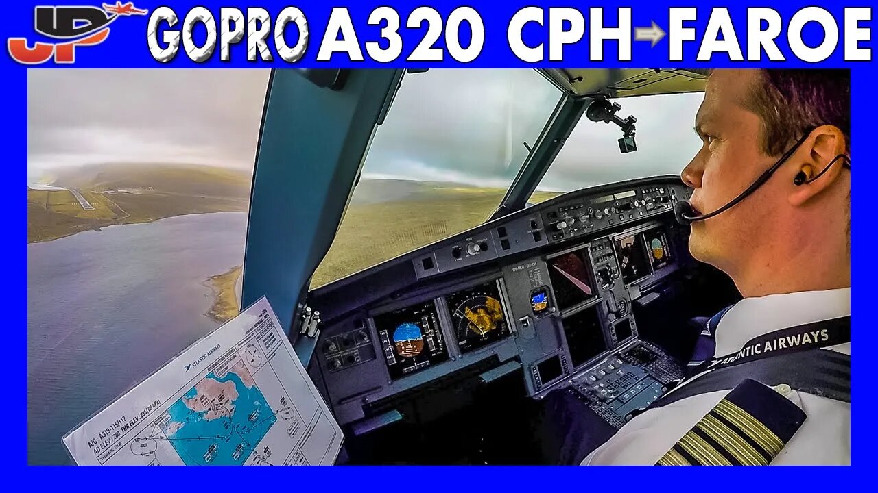 Airbus A320 Takeoff Copenhagen & Landing Faroe Islands | Flight Deck GoPro View