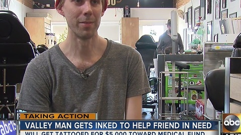 Man offers to get tattoos to help friend battling brain cancer