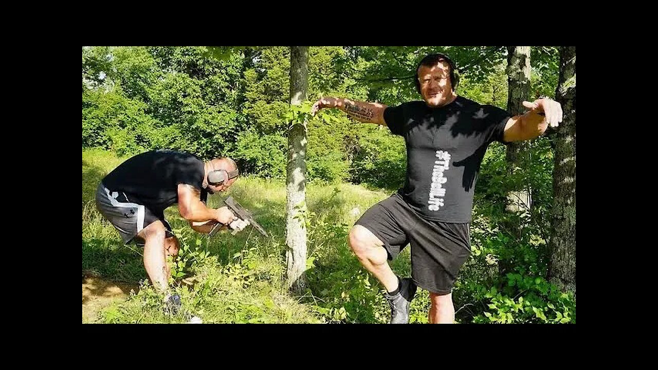 Cutting Down A Tree With A Mac-10 Sub Machine Gun