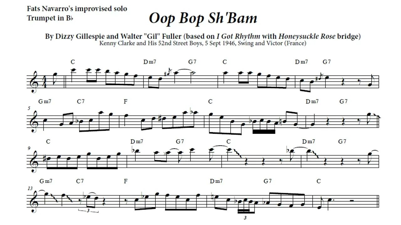 [EXCERTOS DE JAZZ] (Fats Navarro) Solos Transcriptions - Oop Bop Sh'Bam