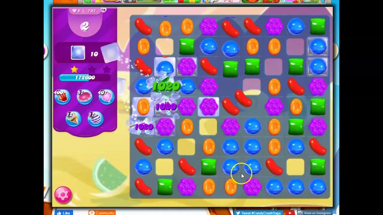Candy Crush Level 797 Audio Talkthrough, 21 Moves 0 Boosters