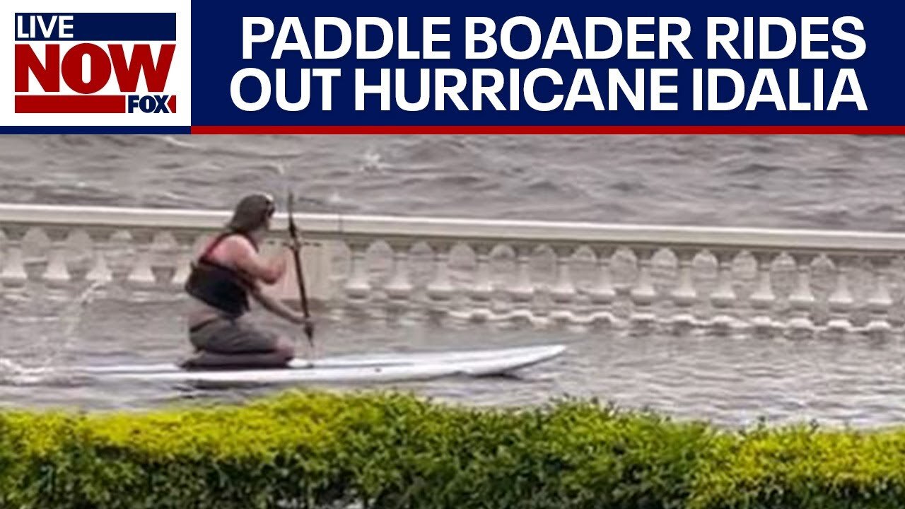 Hurricane Idalia: Florida man rides out storm surge on paddleboard | LiveNOW from FOX