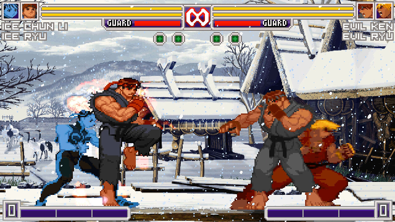 MUGEN - Ice Ryu & Ice Chun Li vs. Evil Ryu & Evil Ken - Download