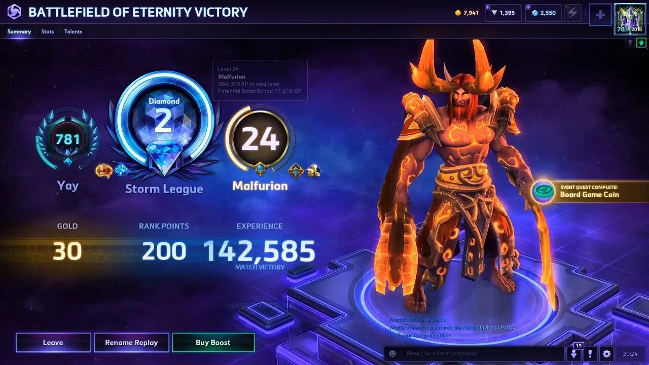 HotS: a rare win (malfurion, on a loss streak)