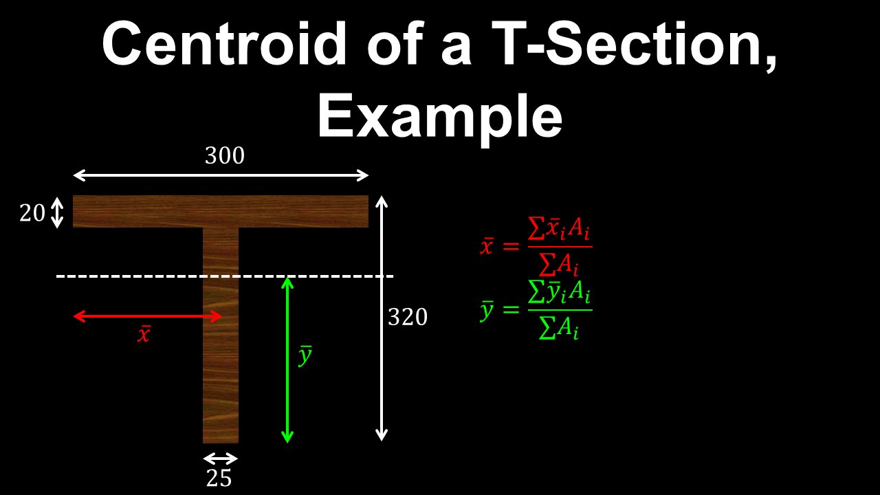 Centroid of a T-Section, Example - Structural Engineering