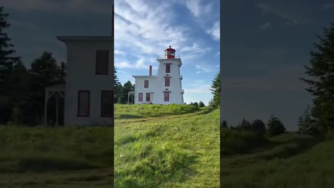 A cliff by a lighthouse