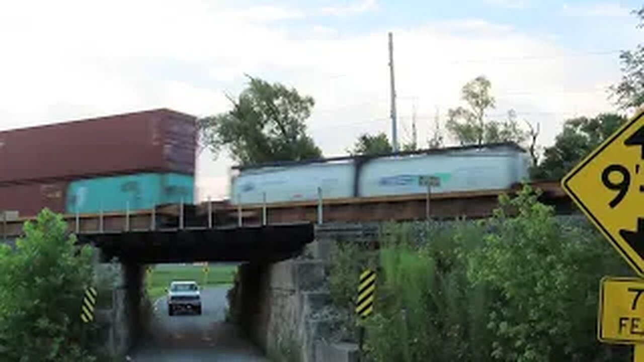 CSX I165 Intermodal Double-Stack Train with Canadian Pacific Power from Bascom, Ohio July 26, 2022