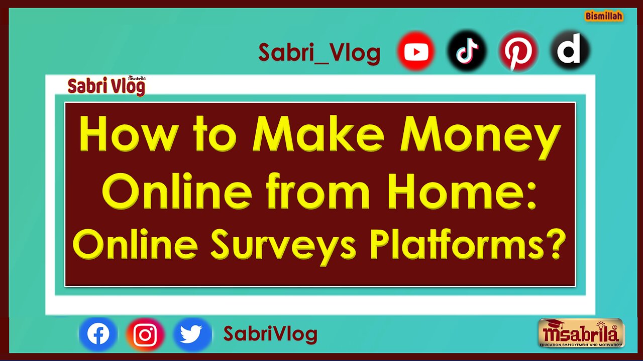 How to Make Money Online from Home: Online Survey Platforms #SabriVlog