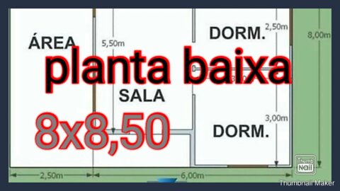 planta baixa 8x8,50