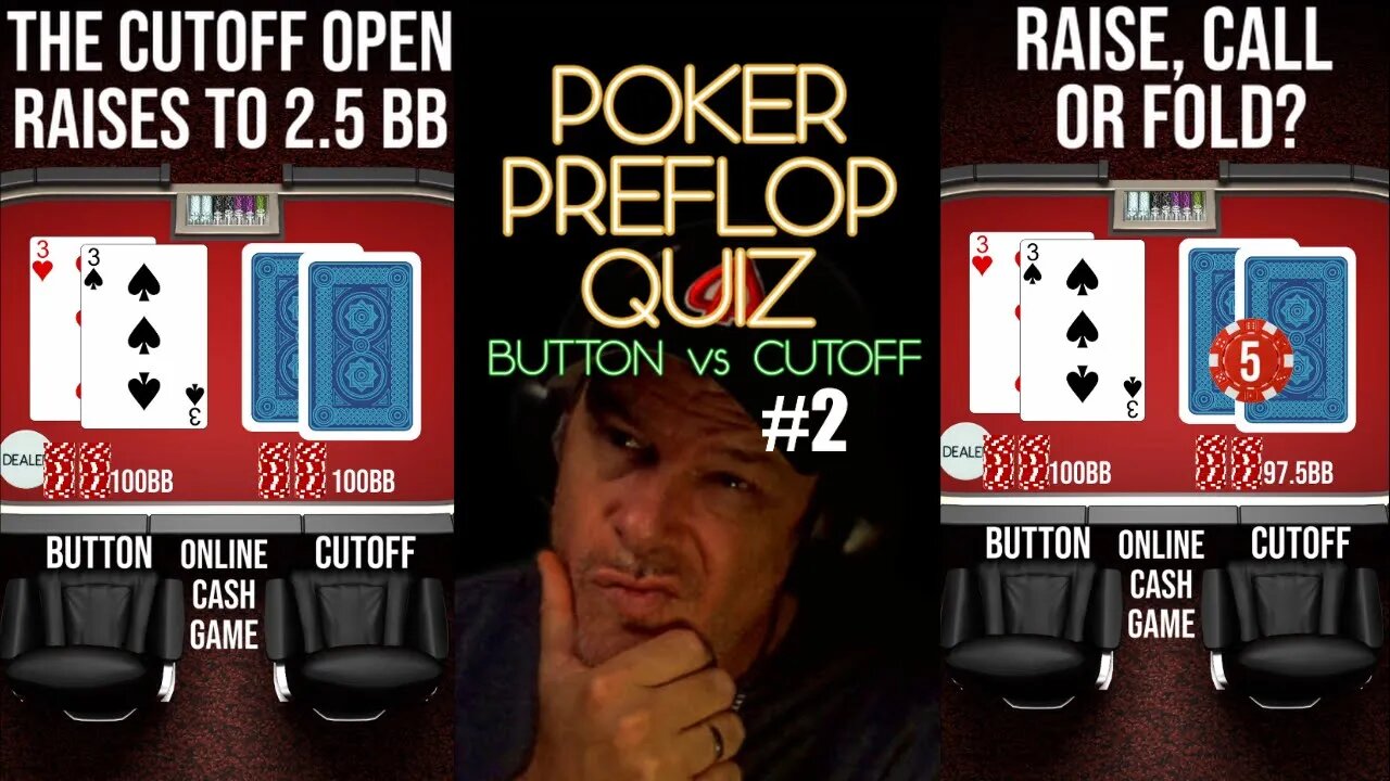 POKER PREFLOP QUIZ BU VS. CO #2 - RAISE, CALL OR FOLD?