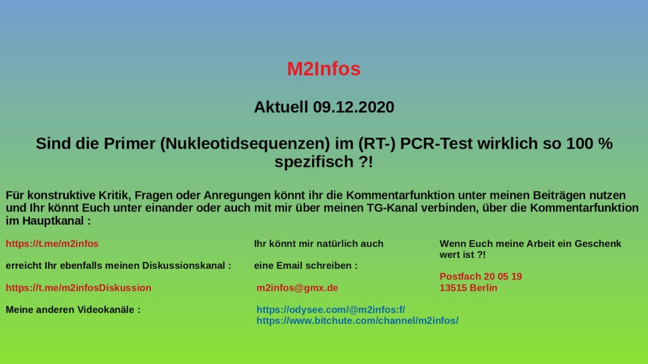 Sind die Primer (Nukleotidsequenzen) im (RT-) PCR-Test tatsächlich so 100 % spezifisch ?!