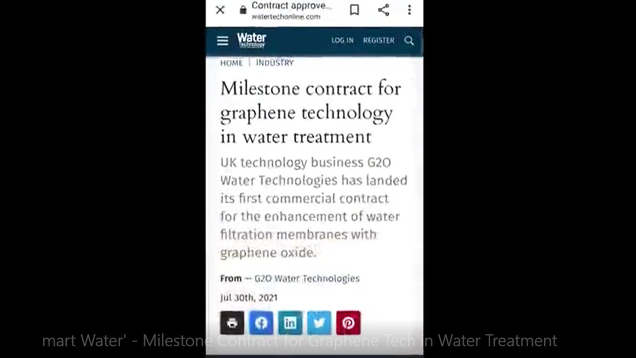 'Smart Water' - Milestone Contract for Graphene Tech in Water Treatment - 2-13-22