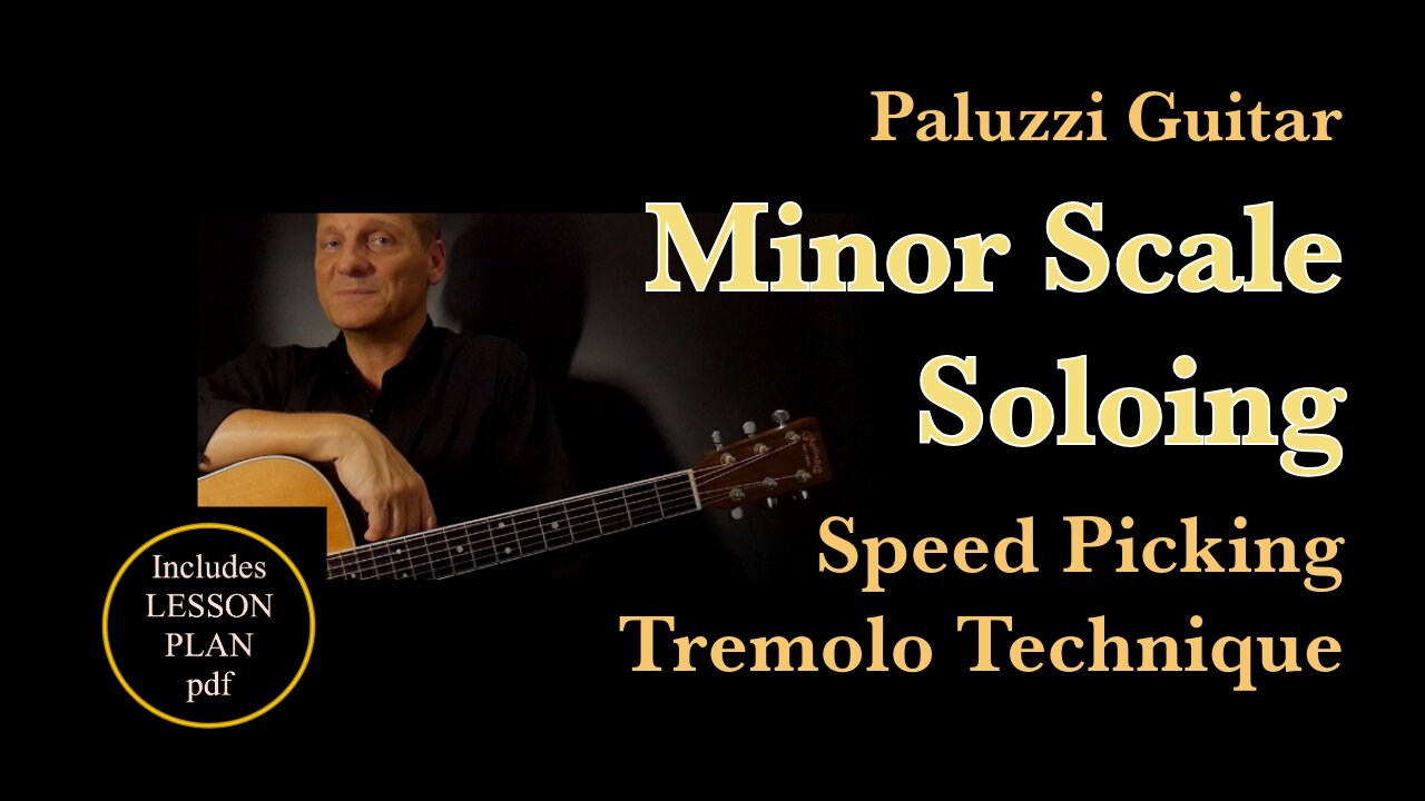 Minor Scale Soloing Guitar Lesson for Beginners [Speed Picking Tremolo Technique]