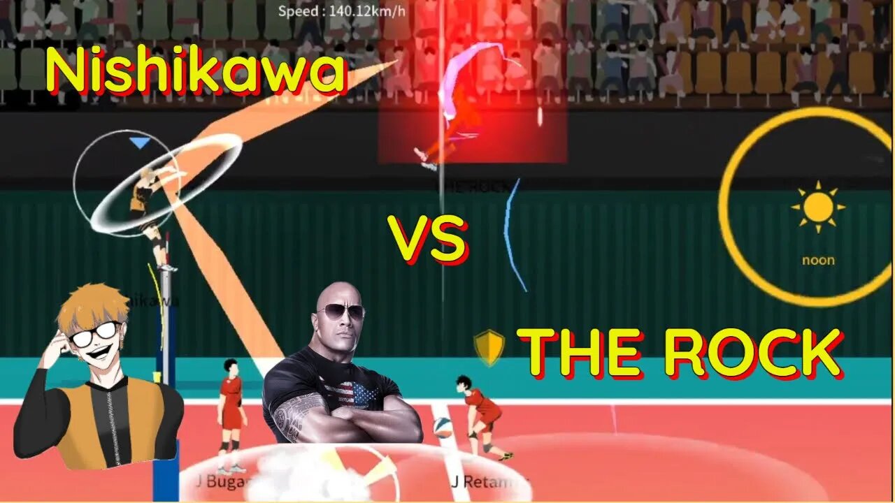 The Spike Volleyball - Nishikawa vs THE ROCK - S-Tier Opponent Mode Battle to 21